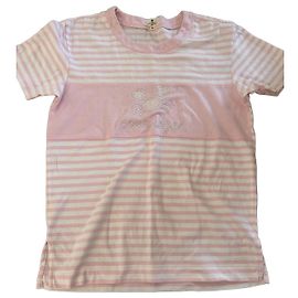 Courreges T-shirt a righe Courrèges rosa e bianca Rosa Bianco