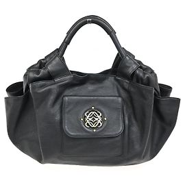 Sac à main en cuir nappa Aire avec logo Anagram de Loewe Noir