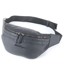 Salvatore Ferragamo Gancini Leather Body Bag Black