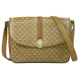 Céline Celine Vintage Macadam Canvas und Leder Beige
