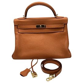 Hermès Hermes Kelly Orange Gulliver com Hardware Gold 32 Laranja