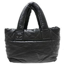 Chanel Coco Cocoon Reversible Tote aus gestepptem Lammleder Medium Schwarz