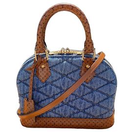 Louis Vuitton Alma BB em Denim Monogram Marrom Azul