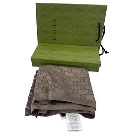 Sciarpa Gucci GG Monogram in lana Marrone