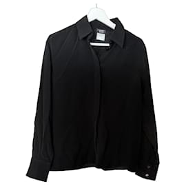 Chanel Uniform Seidenbluse schwarz Schwarz