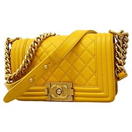 Borsa a Spalla Chanel Boy Chain Giallo