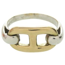 Hermès Anello Chaine d'Ancre Vintage Hermes Argento D'oro