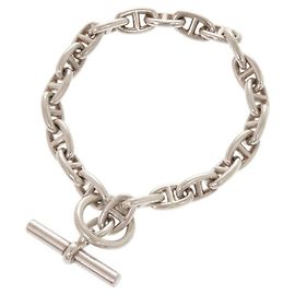 Hermès Hermes Chaine d'Ancre TPM 22-link Silver Charm Bracelet Silvery
