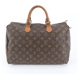 Louis Vuitton Monogram Speedy 35 Tote Bag Braun