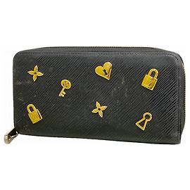 Louis Vuitton Epi Zippy Wallet Love Lock Long M3991 Noir Black