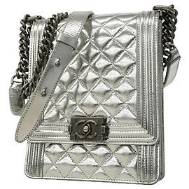 Borsa a Spalla Chanel Boy Chain Argento