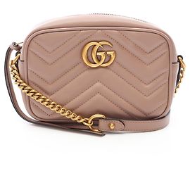 Mini bolsa acolchoada Gucci GG Marmont Bege