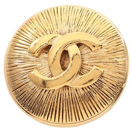 Chanel Coco Mark Runde Vergoldete Brosche Golden