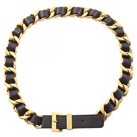 Cintura a catena Chanel nera e oro Nero D'oro