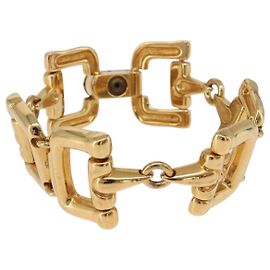 Bracciale GUCCI Horsebit in metallo Oro Auth 191123M D'oro