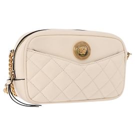 Bolsa de Ombro com Corrente VERSACE em Couro Marfim Tom Dourado ka5420V Outro Cru