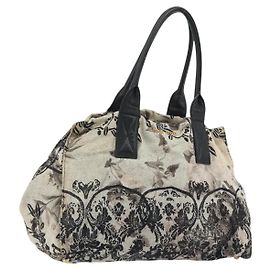 Borsa Tote Miu Miu in tela beige e oro Auth 193986 Beige D'oro