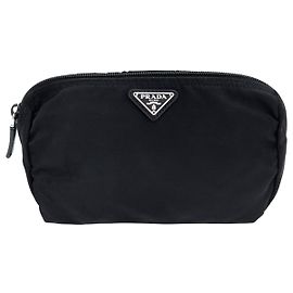 PRADA WASCHBEUTEL RE-NYLON CANVAS MAKEUP-TASCHE Schwarz