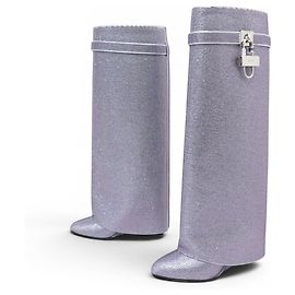 BOTAS GIVENCHY SHARK LOCK STRASS & COURO NOVAS 39 Roxo