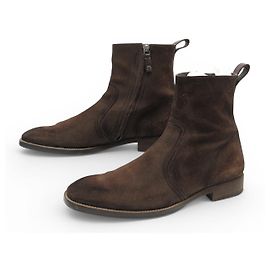 BERLUTI BOOTS 9.5 43.5 DEER LEATHER & SUEDE BROWN Brown