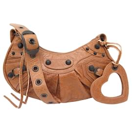 NEUE BALENCIAGA CAGOLE XS 671309 KAMELLEDER SCHULTERTASCHE Kamel