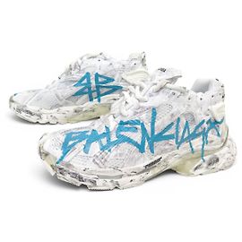 NEUE BALENCIAGA RUNNER GRAFFITI 772774 44 IT 45 FR SNEAKER Weiß