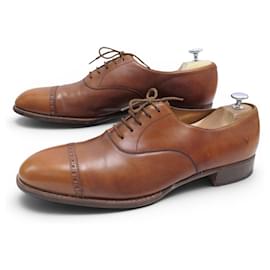 SCARPE VINTAGE JOHN LOBB RICHELIEU 11.5E 44.5 PELLE CAMEL OXFORD Cammello