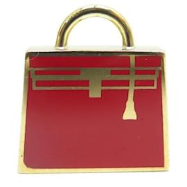 Hermès HERMES PENDANT ACCESSORY CURIOSITE SAC KELLY LACQUERED H071667FD09 NECKLACE Red