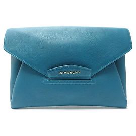 NOVA BOLSA DE MÃO GIVENCHY POCHETTE ANTIGONA EM COURO GRAIN AZUL Azul