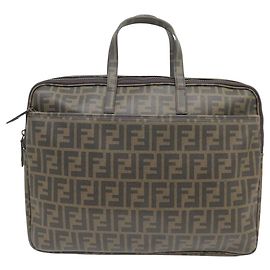 Borsa per Computer FENDI 7VA249 15" in Tela Zucca Marrone Marrone