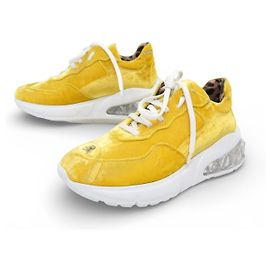 NEUE PHILIPP PLEIN RUNNER VELOURS GELB SNEAKER SCHUHE 37 IT 38 FR Gelb