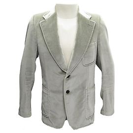 GIACCA IN VENDUTO GRIGIO GUCCI 19Y1F0 50 M COTONE E SEDA GREY Grigio