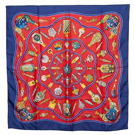 Hermès Sciarpa Hermes Carre 90 Pourvu qu'on oit l'ivresse Rosso Blu Multicolore