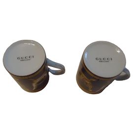 Gucci porcelain mugs White Golden Dark blue