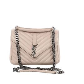 Autre Marque Bolsa transversal de corrente em couro Saint Laurent Paris College Monogramme Bege 428056 Bege