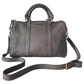 Gucci Boston Grey Leather Monogram Handbag Grey