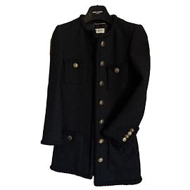 Saint Laurent Kurze Tweedjacke in Schwarz Schwarz