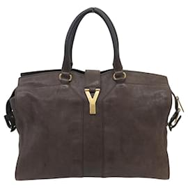 SAC A MAIN YVES SAINT LAURENT LIGNE Y CHYC 275091 EN CUIR MARRON BAG PURSE Taupe