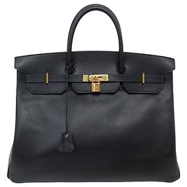 Hermès HERMES BIRKIN 40 HANDBAG IN BLACK ARDENNES LEATHER 1992 GOLD HARDWARE Black