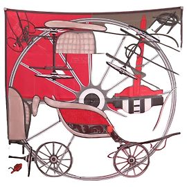Hermès FULAR HERMES PROJET DE VOITURE PETIT-DUC BATEAU IN SETA QUADRATO 90 Rosso