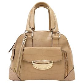 NOVA BOLSA LANCEL ADJANI A03374 COURO EFEITO CROCO BEGE Bege
