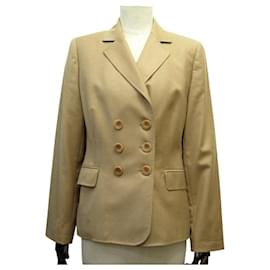 NEW BURBERRY DOUBLE BREASTED JACKET M 40 42 IN CAMEL WOOL Camel