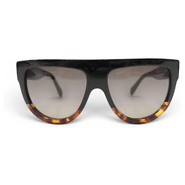 Céline NEW CELINE SHADOW HORN TORTOISE BLACK CL40001 BLACK SUNGLASSES Black