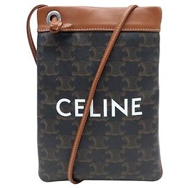 Céline NOVA BOLSA CELINE POCHETTE TELEFONE EM LONA TRIOMPHE 195892DF1 Marrom