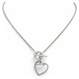 Hermès VINTAGE COLLIER HERMES COEUR AMULETTE EN ARGENT MASSIF 925 10GR SILVER NECKLACE Argenté
