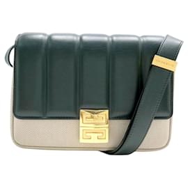 GIVENCHY 4G MEDIUM HANDBAG BB50JB179_311 GREEN LEATHER & CANVAS SHOULDER STRAP Other