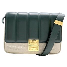 GIVENCHY 4G MEDIUM HANDTASCHE BB50JB179_311 GRÜNES LEDER & CANVAS SCHULTERGURT Andere