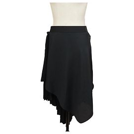 NEW GIVENCHY ASYMMETRIC PLEATED MIDI SKIRT 40 M Black