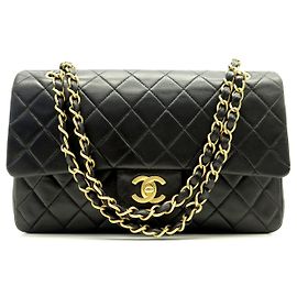SAC A MAIN CHANEL CLASSIQUE 11.12 MEDIUM A01112 CUIR MATELASSE NOIR BAG Noir