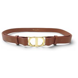 NOVA CINTURA CHRISTIAN DIOR MONTAIGNE FIVELA LOGO CD COURO MARROM T65 Marrom
